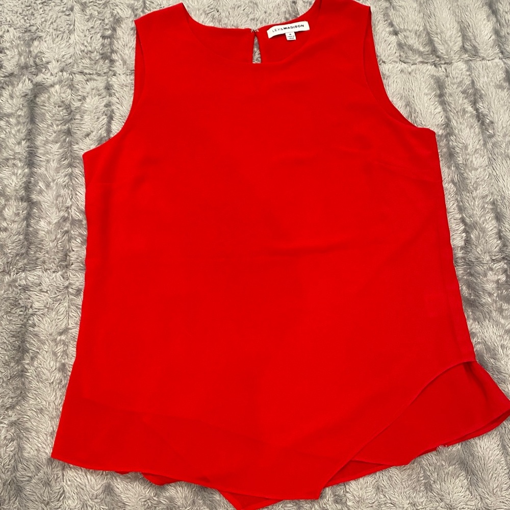 New Lex & Madison Bold Red Tank Top